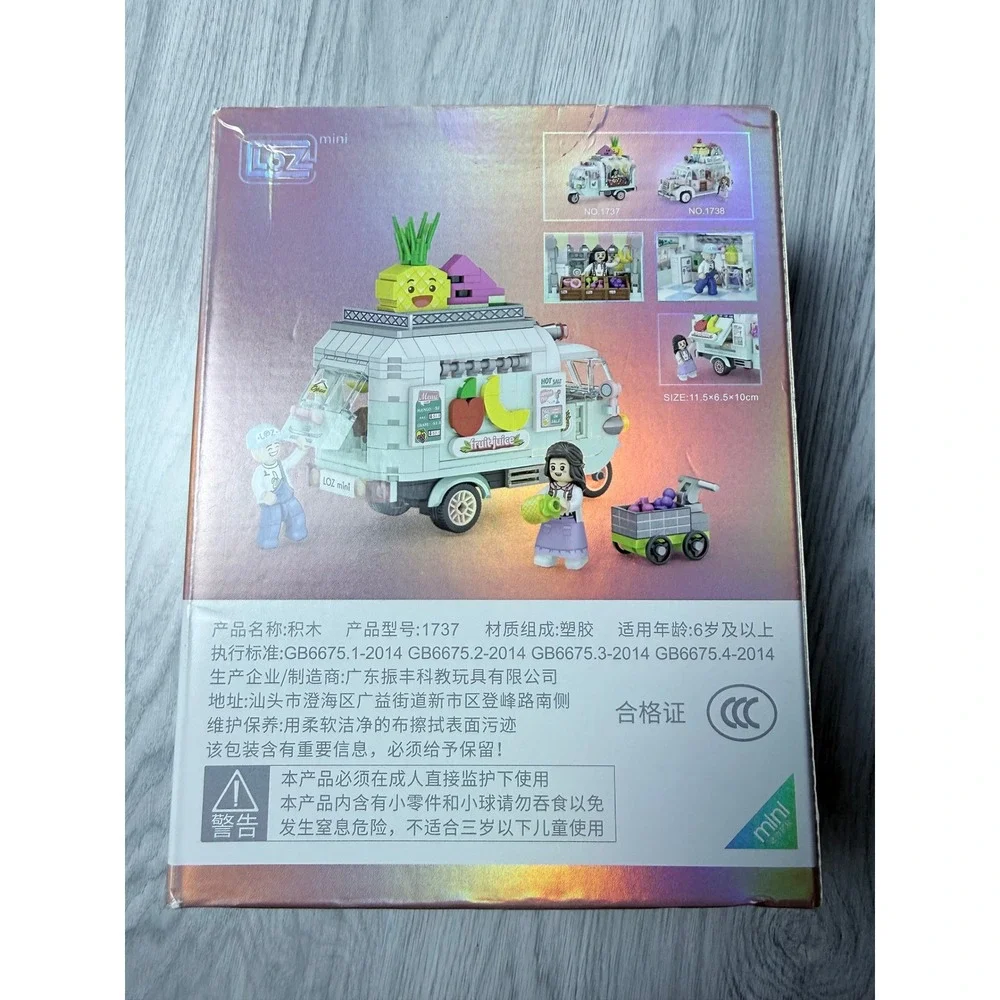 LOZ Ideas 1737 Food Truck Fruit Car Mini Building Blocks Set 480 Pieces New